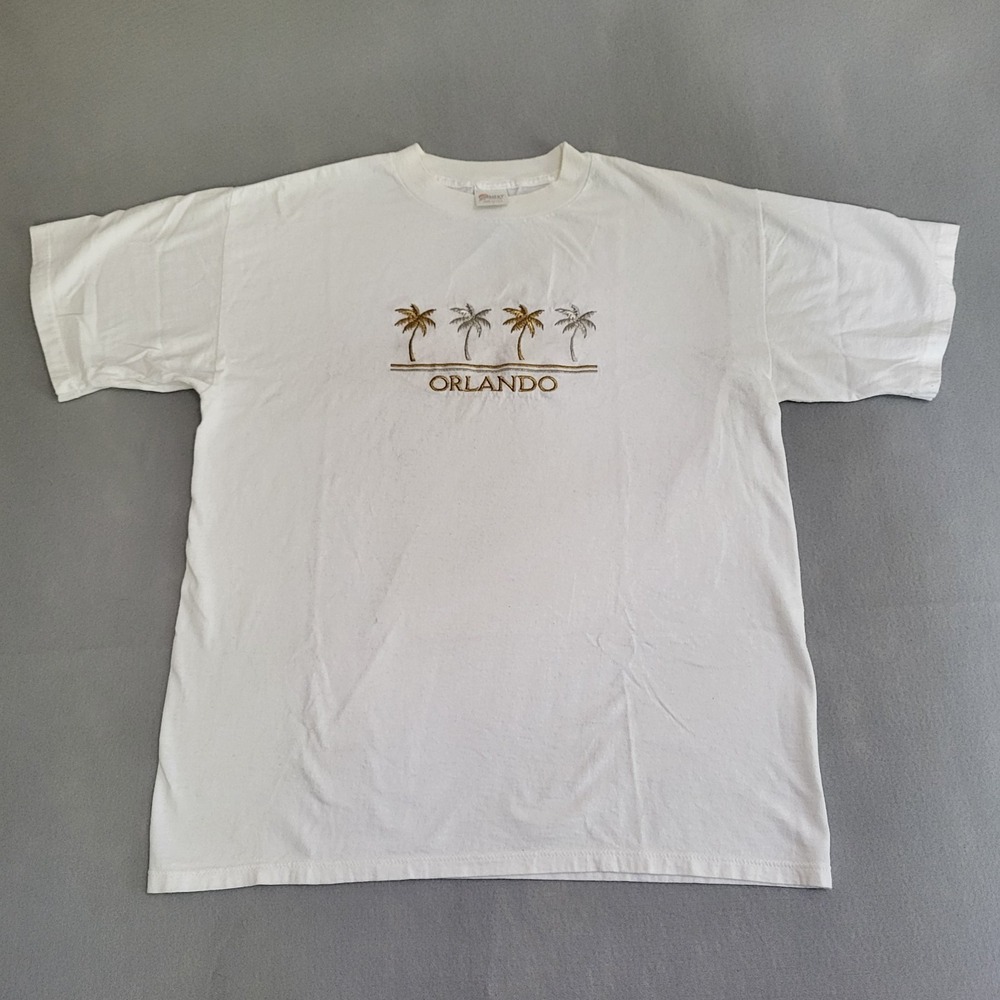 VTG Single Stitch  Orlando Tourist T-Shirt Metallic Embroidered  Tee Size‎ L USA